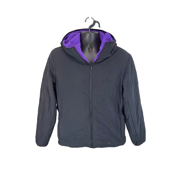 Burton Mine 77 Reversible Fleece Jacket Black Purple Size Med UNISEX Snowboard
